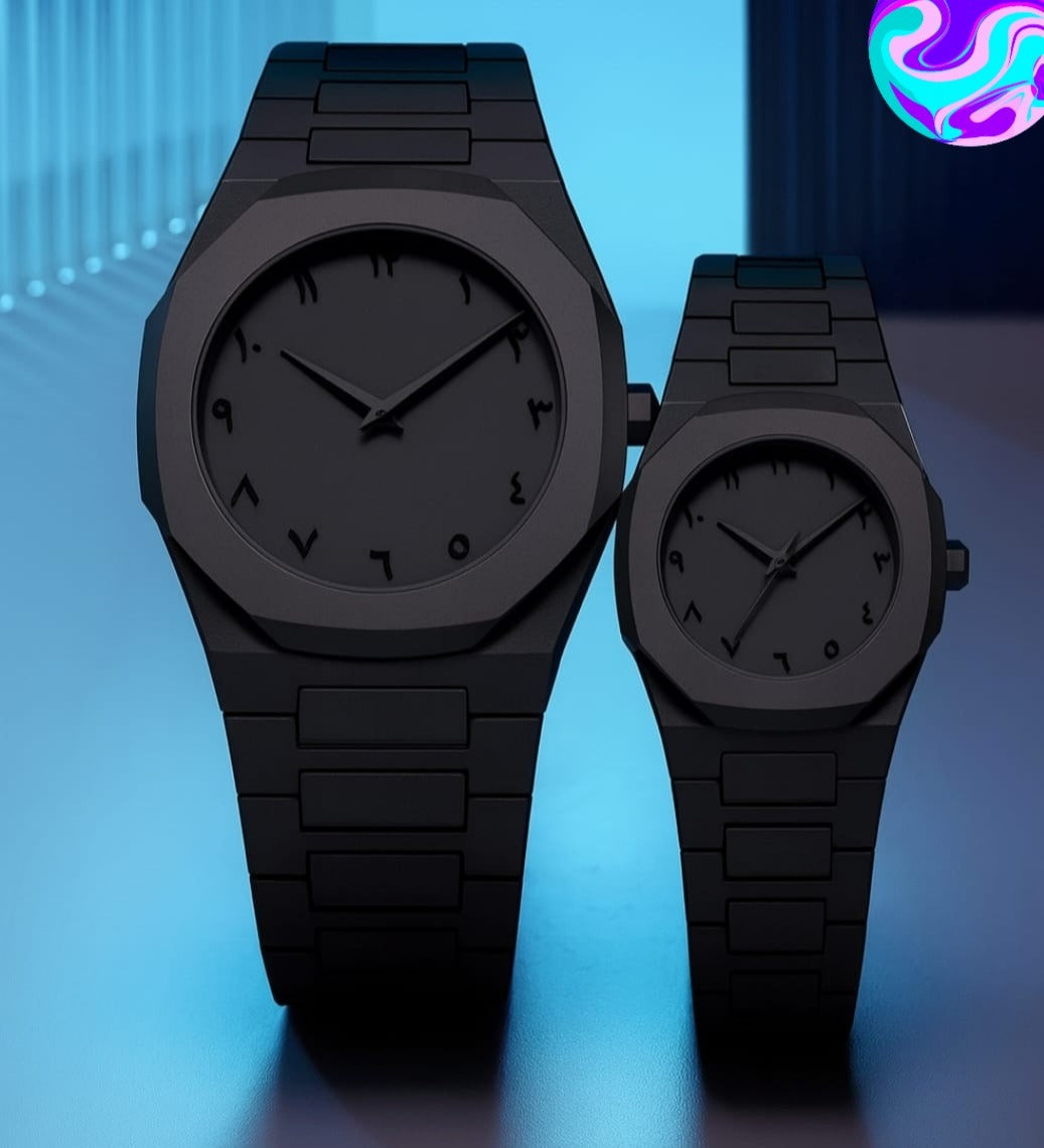Black Aura Couple Watch – Premium Matching Watches for Him & Her