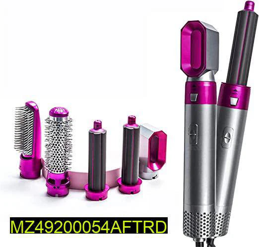 5-in-1 Hair Styler – Multi-Function Professional Hair Dryer, Curler, Comb & Straightener
