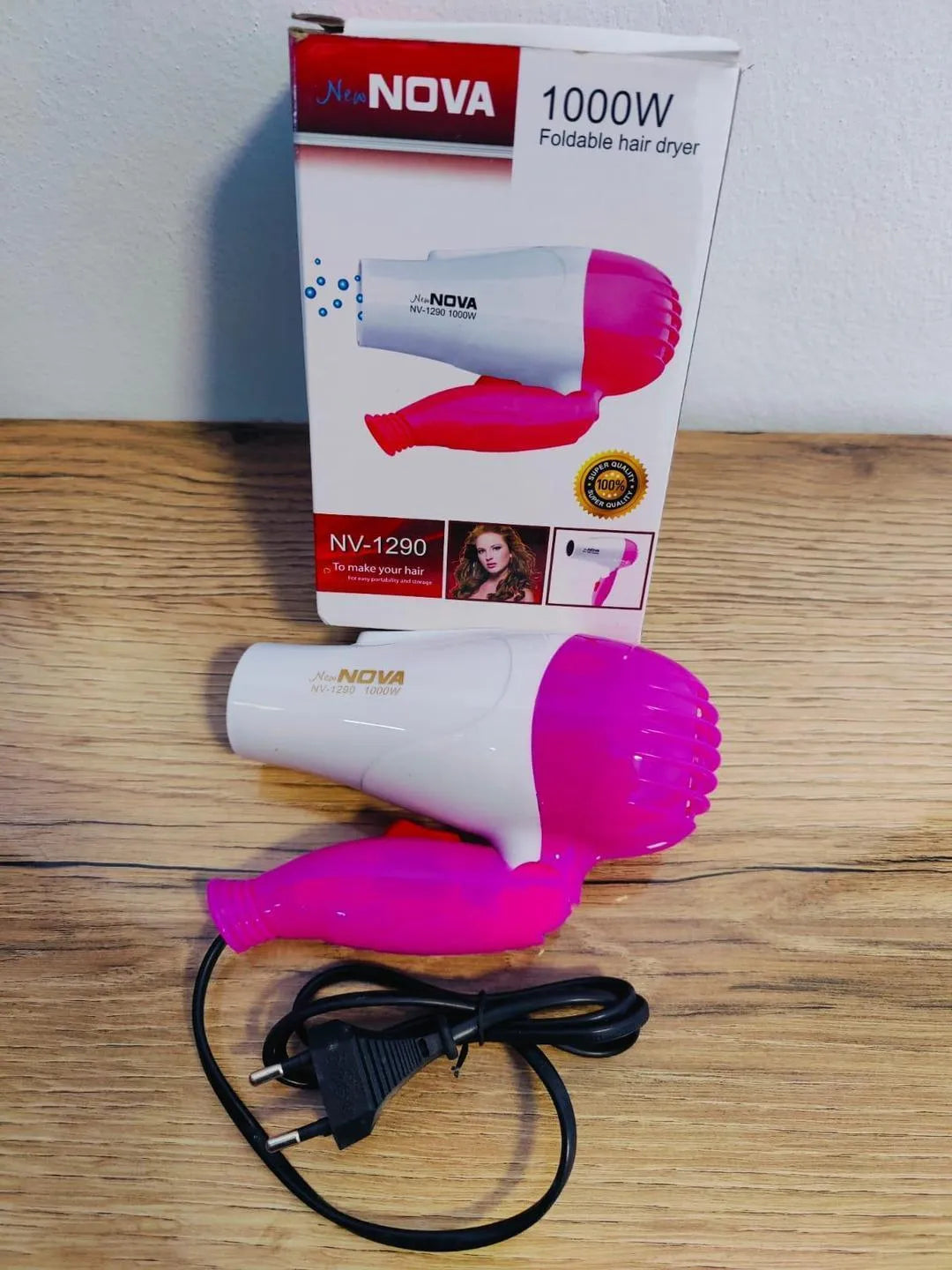 Nova Hair Dryer NV-1290 – Durable & Comfortable Hair Dryer with Smooth Handling (Random Color)