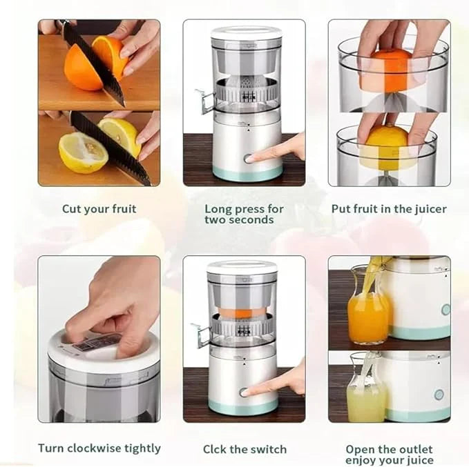 Portable Electric Citrus Juicer – USB Rechargeable Automatic Juice Maker