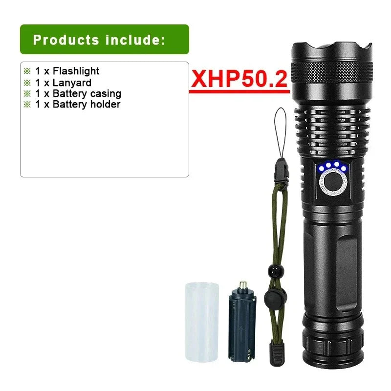 Original P90 Torch | 2 Kilometer Range High-Power LED Flashlight | Imported