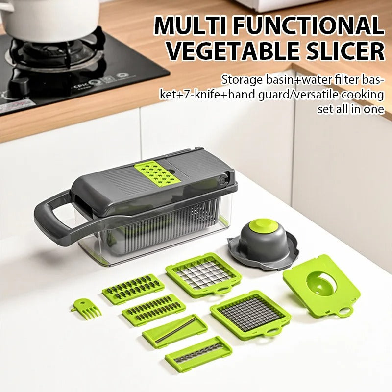 16in1 Versatile Vegetable Cutter – Multi-Functional Kitchen Slicer & Chopper