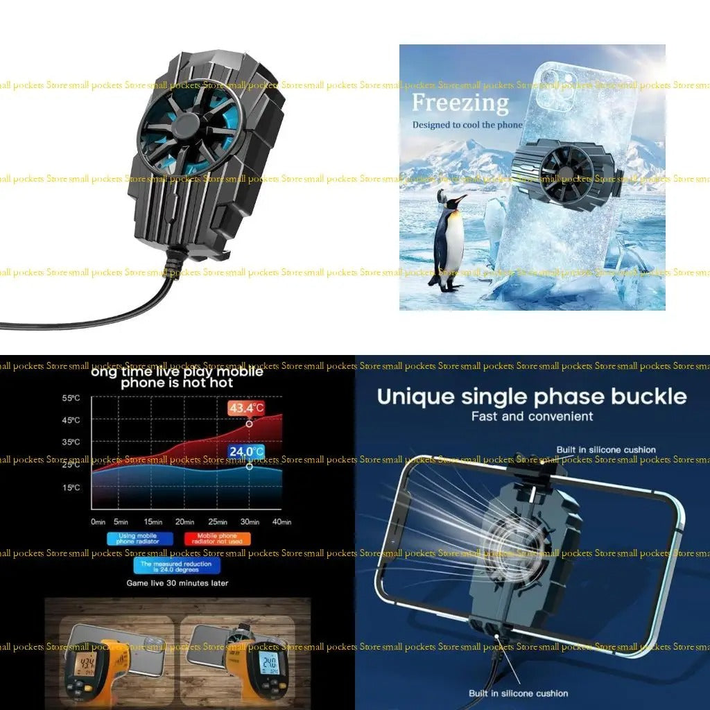 S-72 Portable Mobile Phone Cooling Fan with LED Light | USB Mini Fan for Smartphones