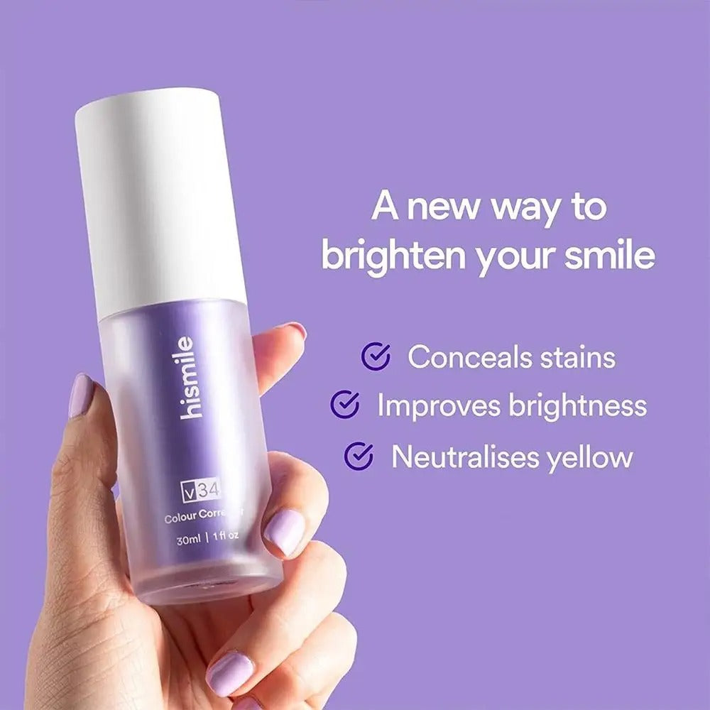 Hismile Purple Teeth Whitening Toothpaste – Instant Color Corrector for Brighter Smile