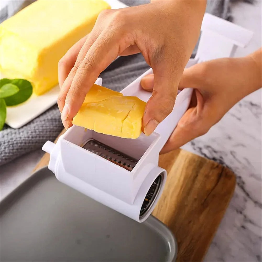 Hand Held Rotary Grater – Cheese Cutter, Vegetable Slicer & Grater