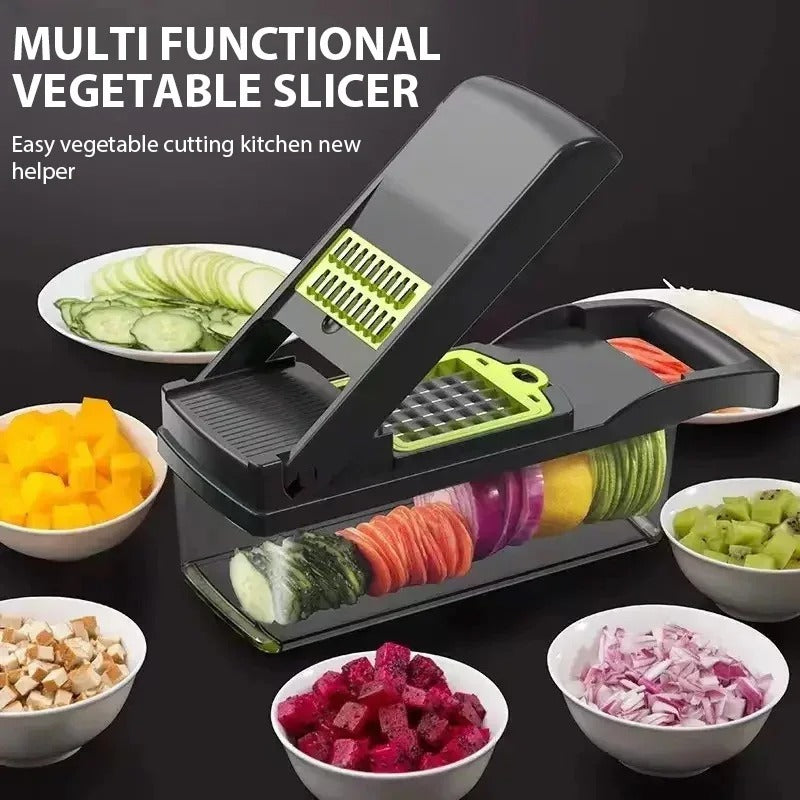 16in1 Versatile Vegetable Cutter – Multi-Functional Kitchen Slicer & Chopper