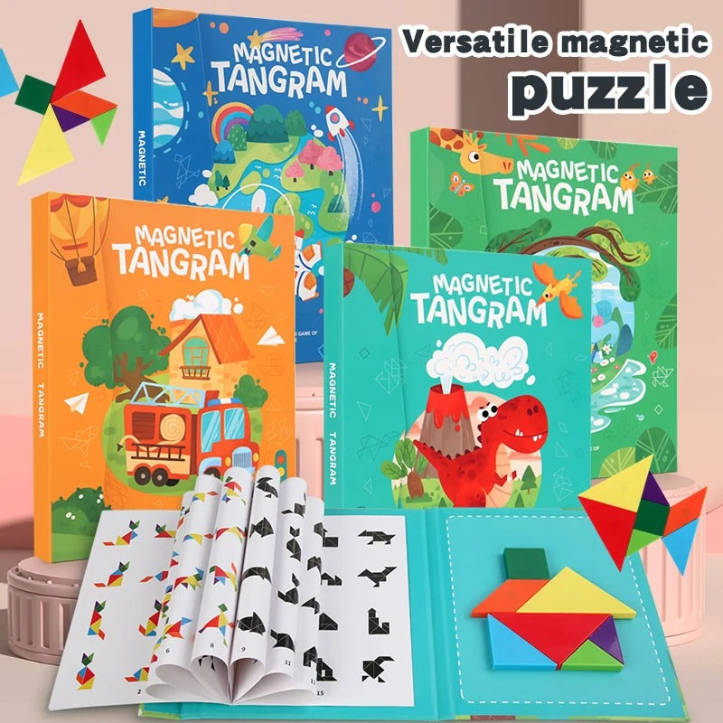 Wooden Tangram Travel Magnetic Puzzle | Educational & Brain-Training Game