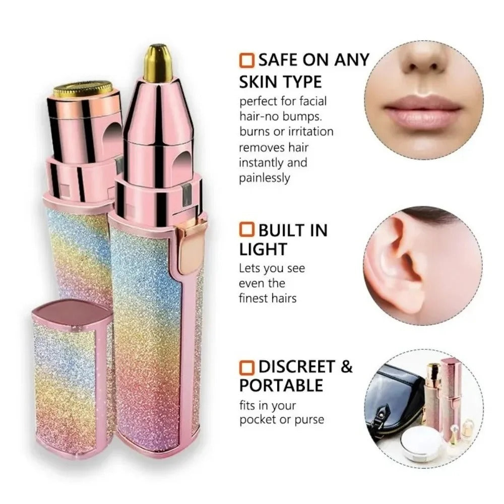 2 In 1 Rechargeable Electric Eyebrow Trimmer + Body Facial Hair Removal
