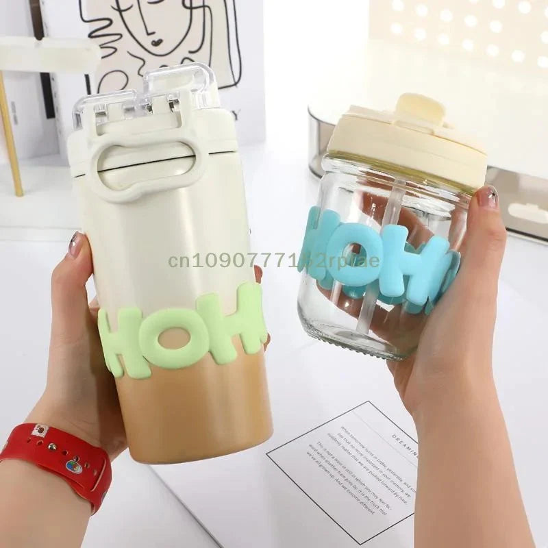 Imported Cute Girl Transparent Glass – Heat Resistant Coffee & Tea Cup