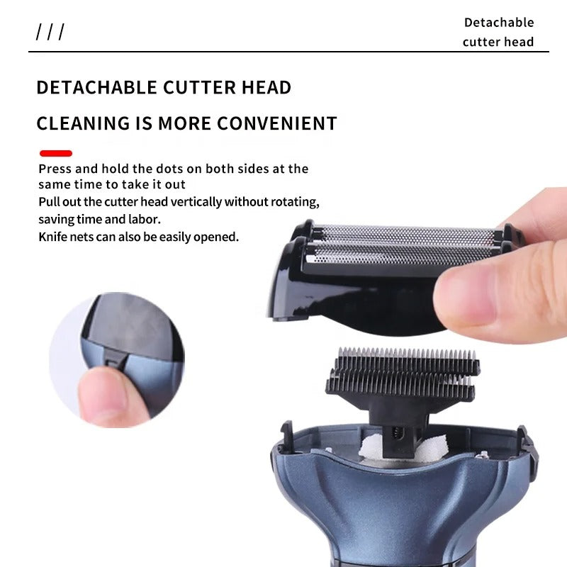 3 In 1 Electric Hair Removal Men’s Shaver – Beard Trimmer, Nose & Ear Hair Cutter