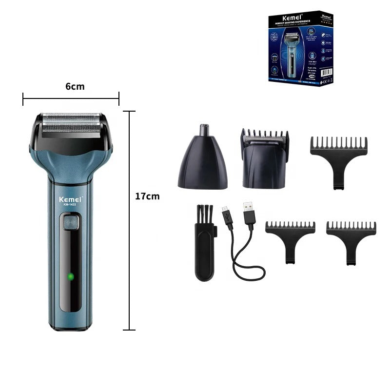 3 In 1 Electric Hair Removal Men’s Shaver – Beard Trimmer, Nose & Ear Hair Cutter
