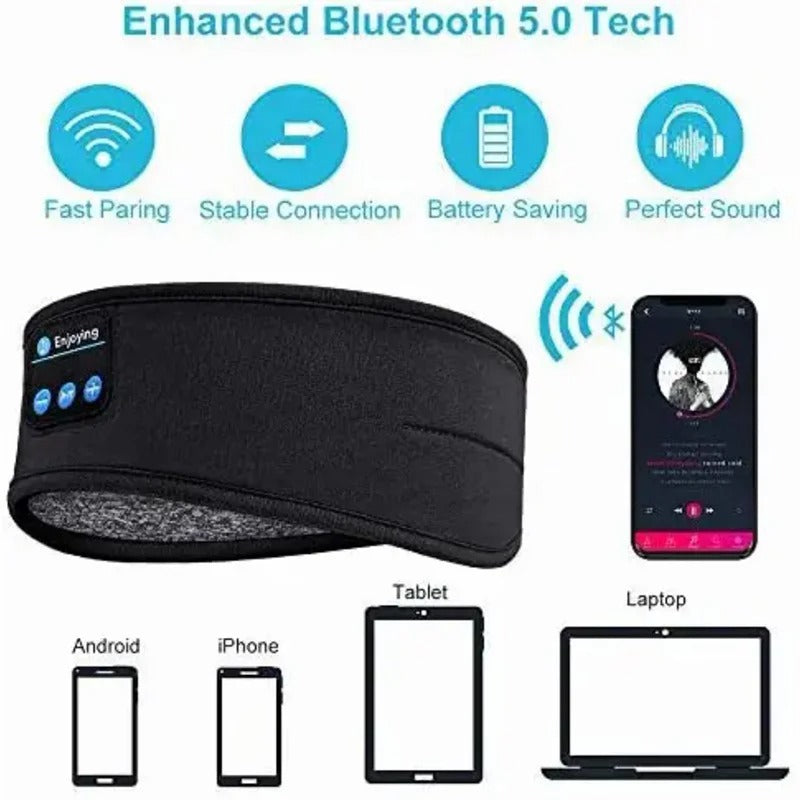 Bluetooth Sleeping Headphones with Eye Mask – Wireless Music Sleep Headband for Relax & Comfort