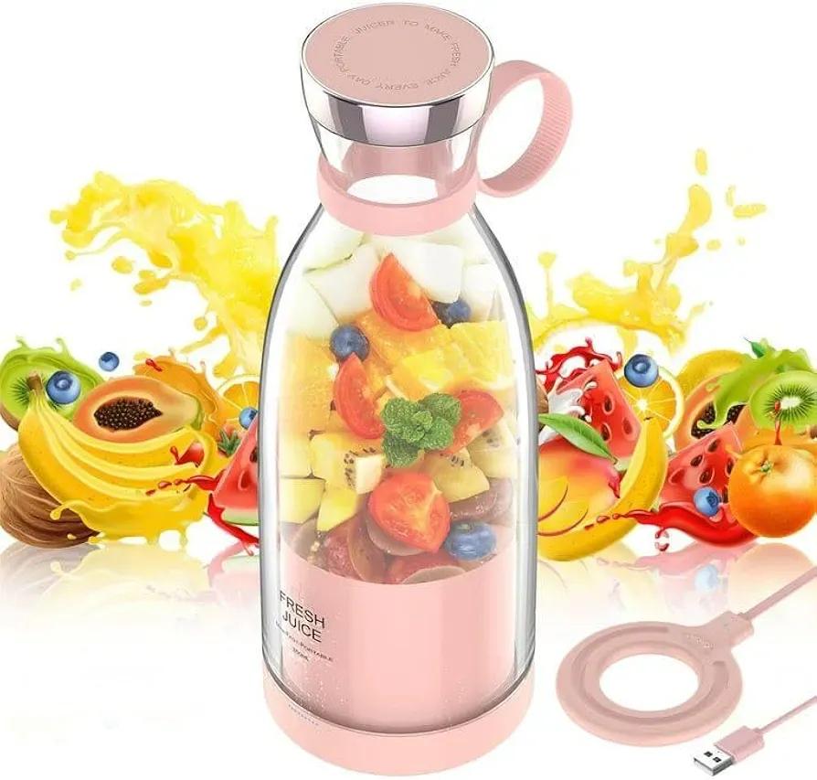 Mini Electric Juicer Blender – Portable USB Rechargeable Smoothie Maker