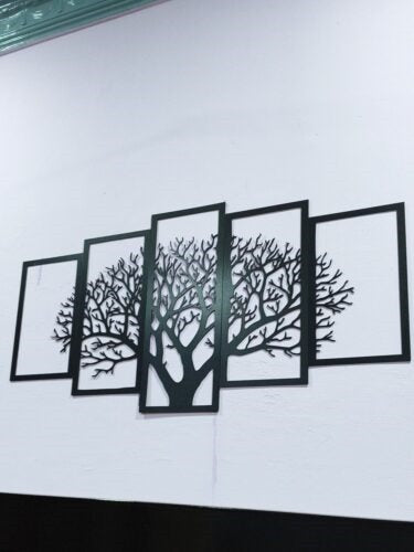 5 Frames Tree Wooden Wall Décor – Elegant Nature-Inspired Wall Art for Home & Office