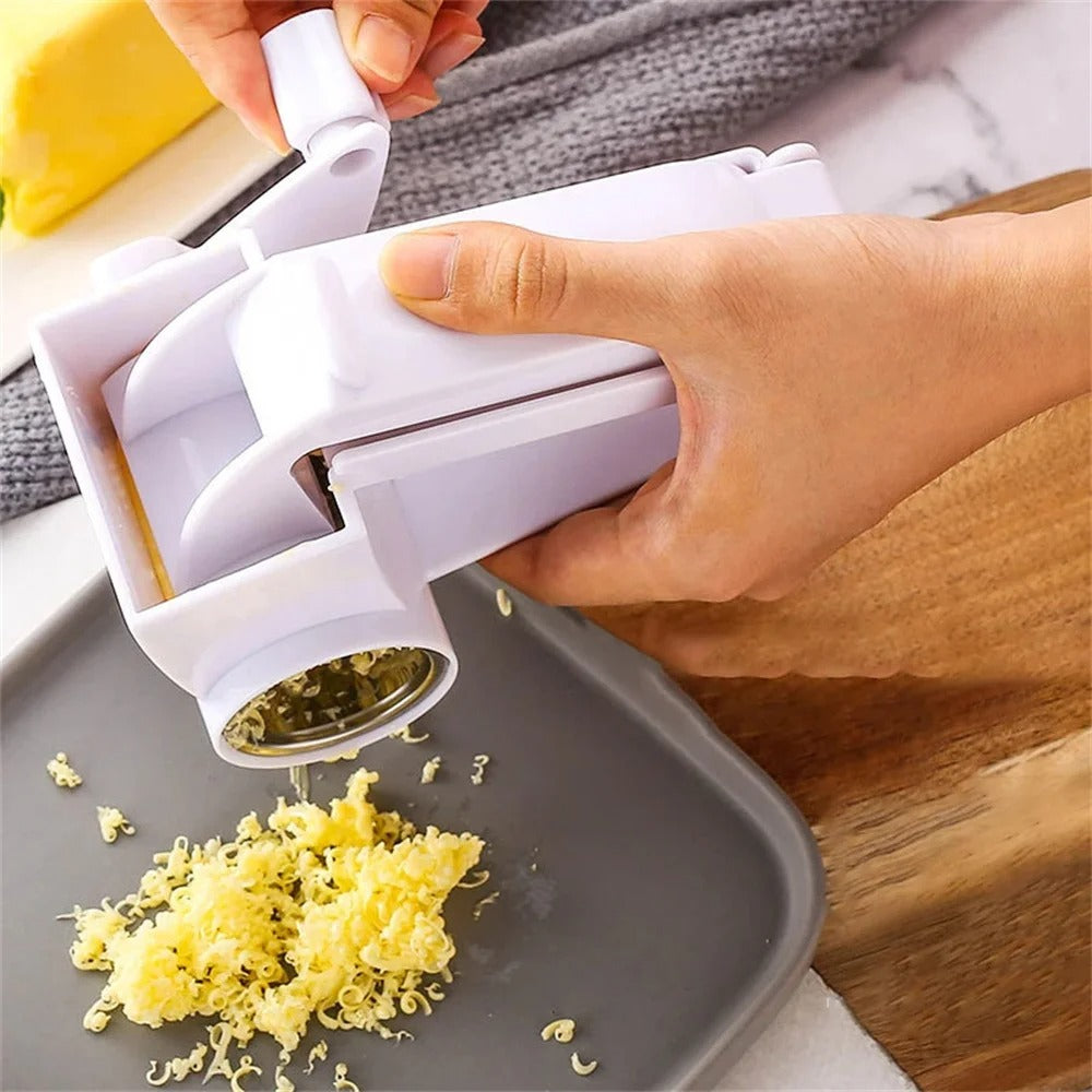 Hand Held Rotary Grater – Cheese Cutter, Vegetable Slicer & Grater