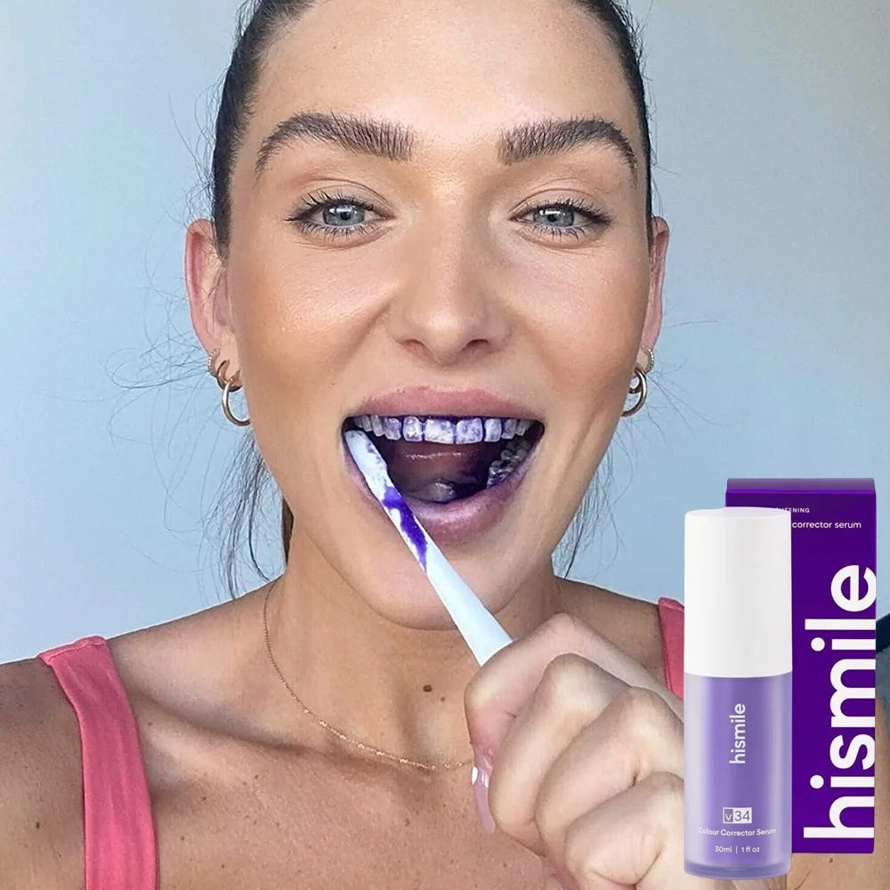 Hismile Purple Teeth Whitening Toothpaste – Instant Color Corrector for Brighter Smile
