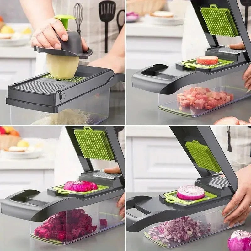 16in1 Versatile Vegetable Cutter – Multi-Functional Kitchen Slicer & Chopper