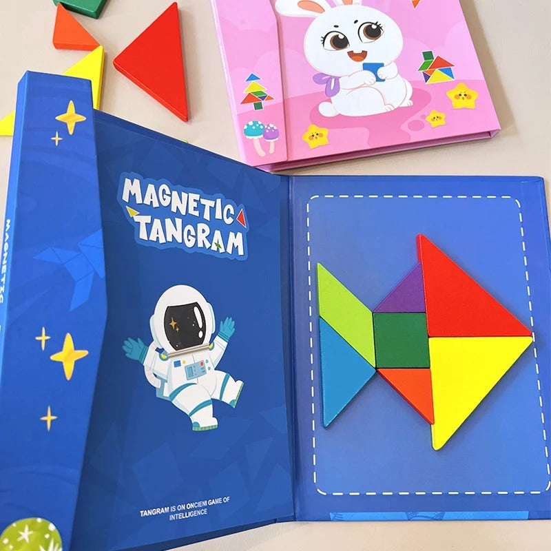 Wooden Tangram Travel Magnetic Puzzle | Educational & Brain-Training Game