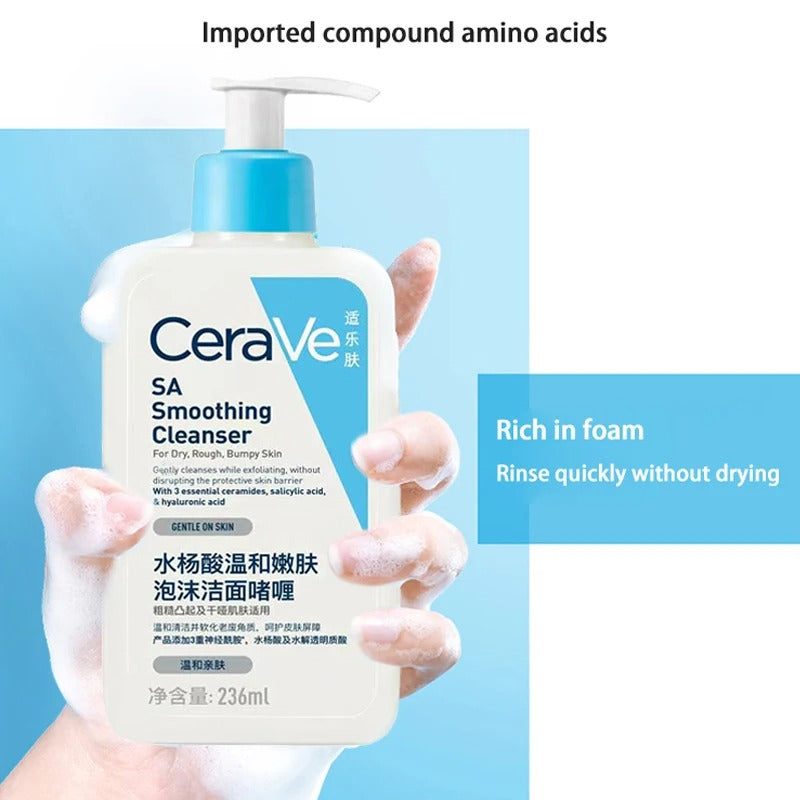 CeraVe SA Smoothing Cleanser – Gentle Exfoliating Face Wash for Smooth Skin