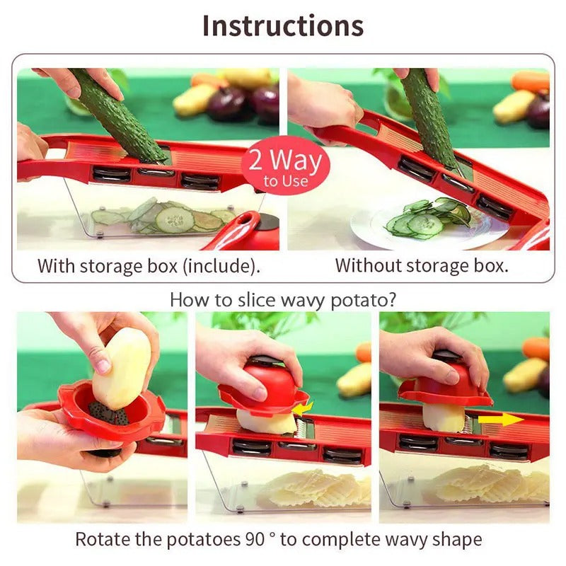 10 in 1 Mandoline Slicer – Multifunctional Vegetable & Fruit Cutter