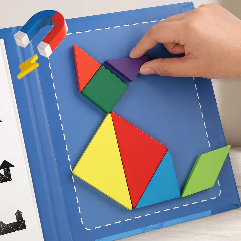 Wooden Tangram Travel Magnetic Puzzle | Educational & Brain-Training Game