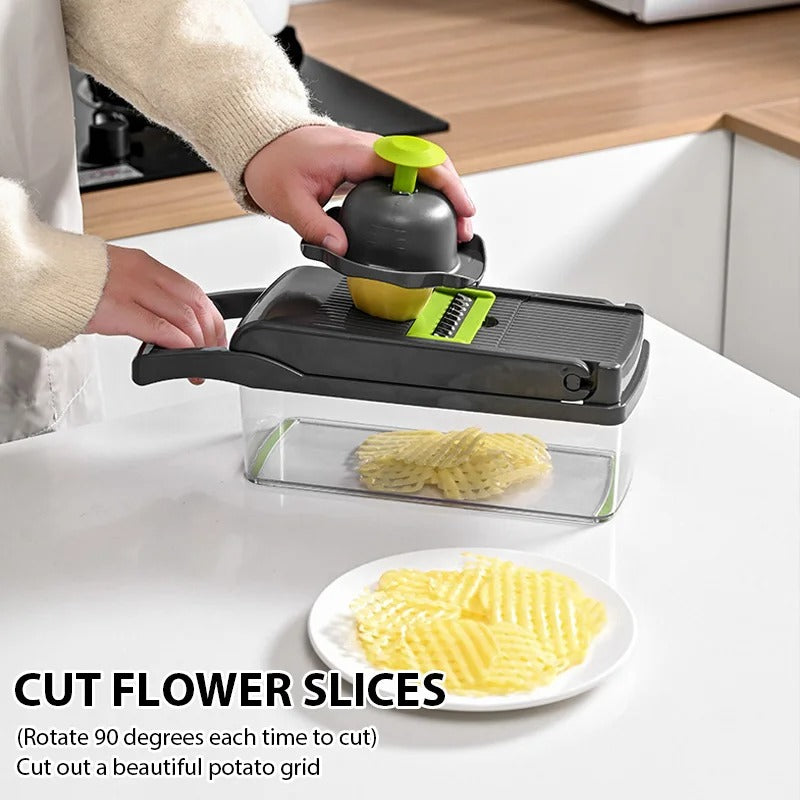 16in1 Versatile Vegetable Cutter – Multi-Functional Kitchen Slicer & Chopper