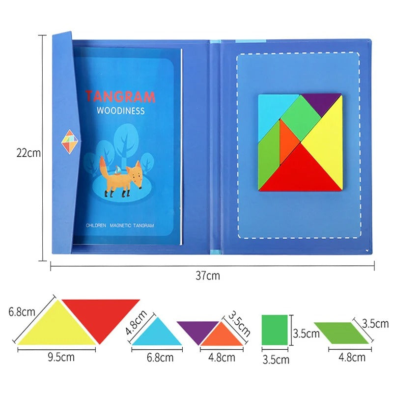 Wooden Tangram Travel Magnetic Puzzle | Educational & Brain-Training Game