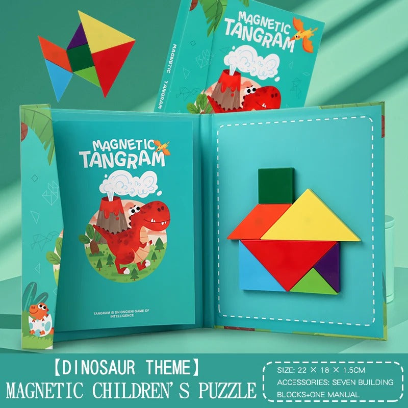 Wooden Tangram Travel Magnetic Puzzle | Educational & Brain-Training Game